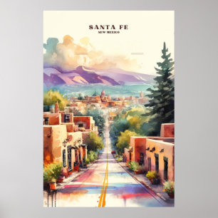 Póster Poster de acuarela del Cañón de Santa fe