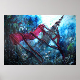 Póster Poster de acuarela del estrecho del guardabarros