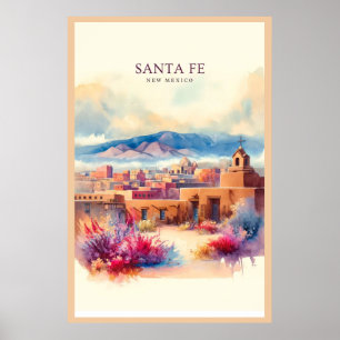 Póster Poster de acuarela Santa Fe