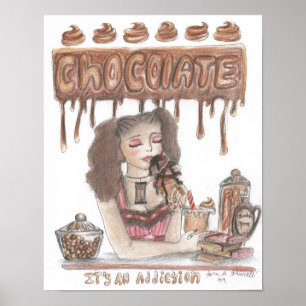 Póster Poster de adicción al chocolate