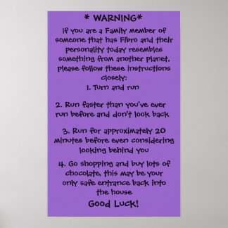 Póster Poster de advertencia de Fibro