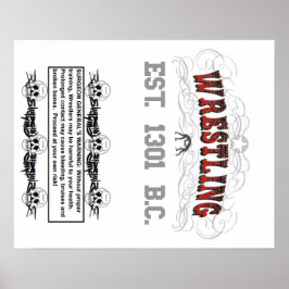 Póster Poster de advertencia de lucha libre