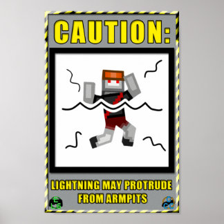 Póster Poster de advertencia de relámpago de armpit