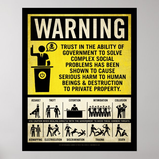 Póster Poster de advertencia del gobierno (Frente)