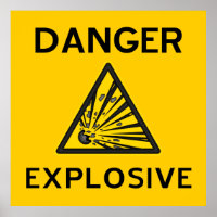 Poster de advertencia explosiva