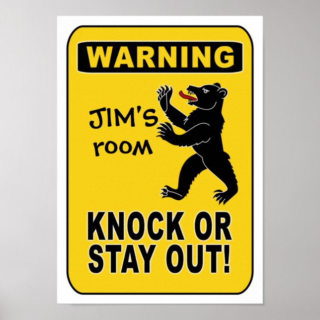 Póster Poster de advertencia - personalizar! (Frente)