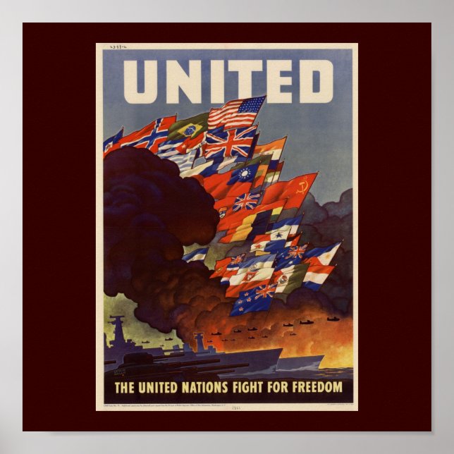 Póster Poster de afiches de época de la Segunda Guerra Mu (Frente)