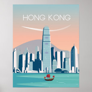 Póster Poster de afiches de viaje de Hong Kong