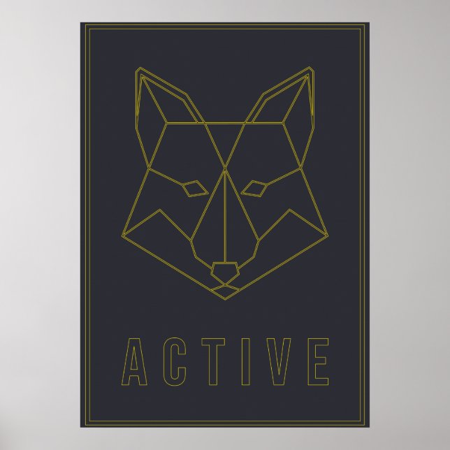 Póster Poster de afirmación activa zorro de origami amari (Frente)
