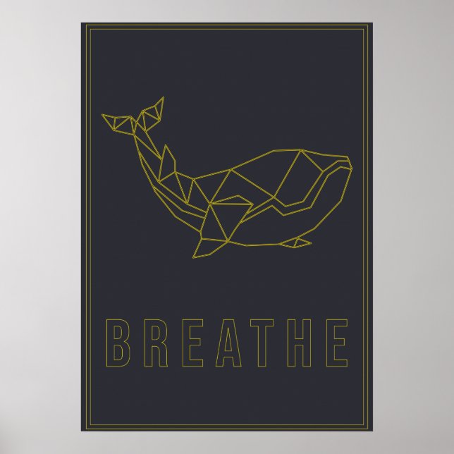 Póster Poster de afirmación de ballena originami a auto-a (Frente)