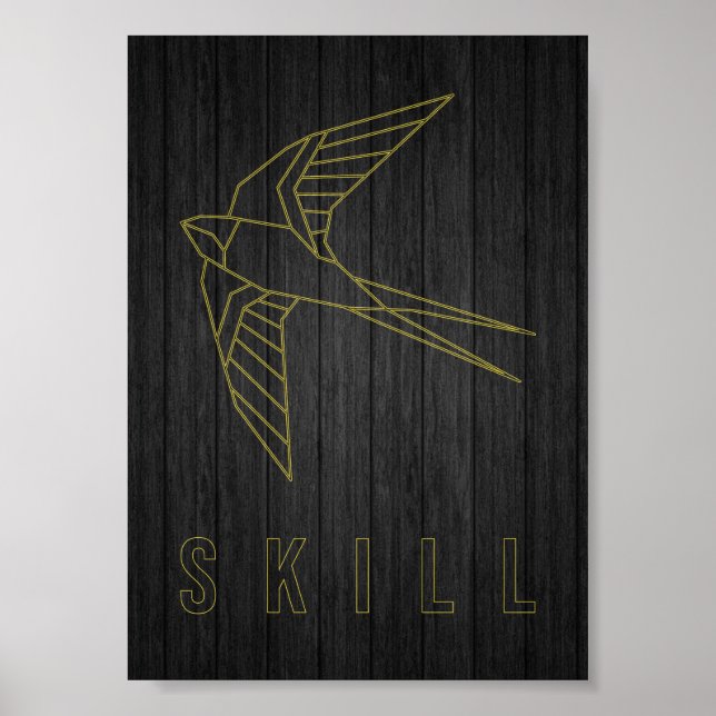 Póster Poster de Afirmación motivado para mejorar sus hab (Frente)