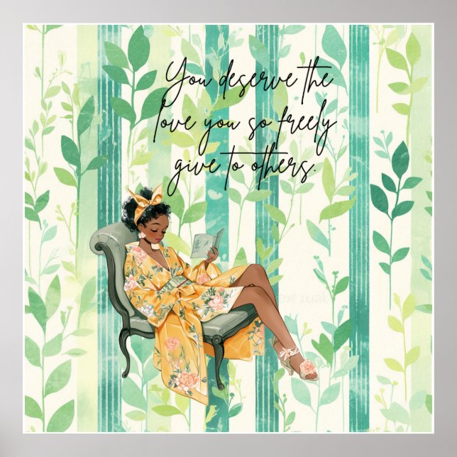 Póster Poster de Afirmación Positiva de Mujer Negra (Frente)