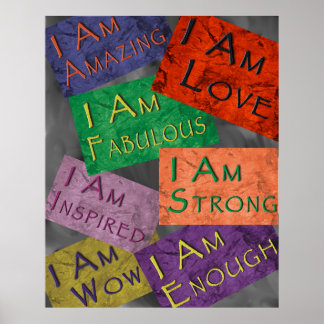 Póster Poster De Afirmaciones De I Am