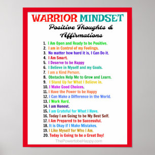 Póster Poster de afirmaciones positivas - Mentset guerrer