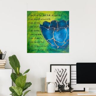 Póster poster de afirmaciones "rotos en belleza" (Matte)