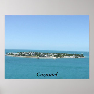Póster Poster de Agua Azul Tropical de la Isla Cozumel