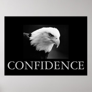 Póster Poster de águila de confianza motivacional en blan