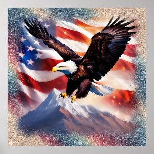 Póster Poster de águila patriótica