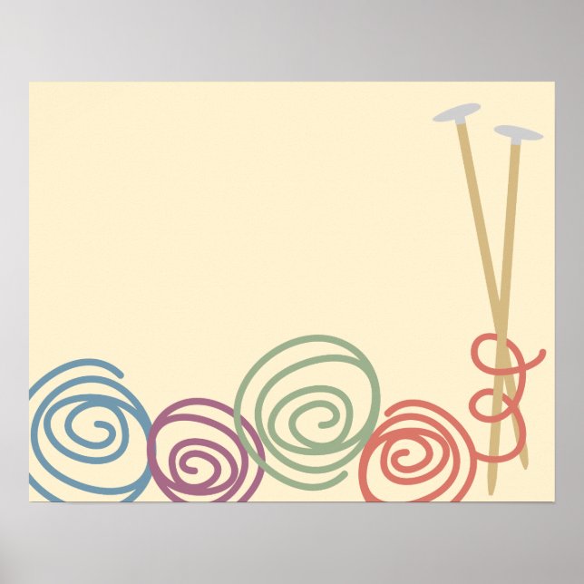 Póster Poster de agujas de punto de hilado esgrimido (Frente)