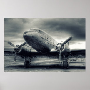 Póster Poster de Air Plane Aviation Dakota DC-3