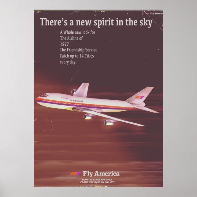 Póster poster de Airliner de estilo antiguo de 1977 (Frente)
