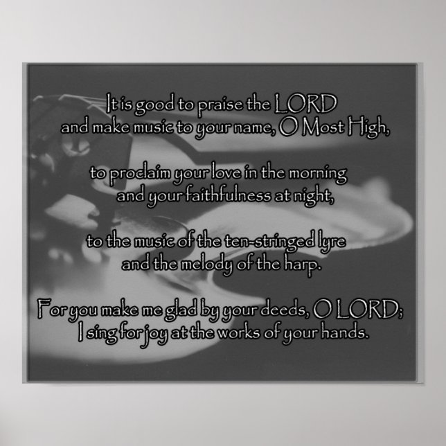 Póster poster de alabanzas en la sala de música (Frente)