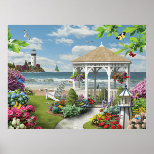 Póster Poster de Alan Giana "Gazebo by Sea"
