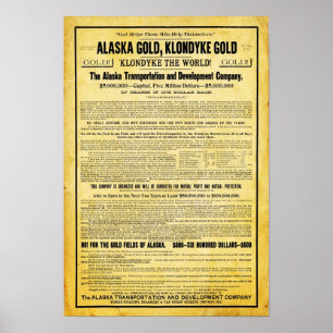 Póster Poster de Alaska del viaje de la fiebre del oro de