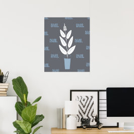 Póster poster de albahaca del jardín