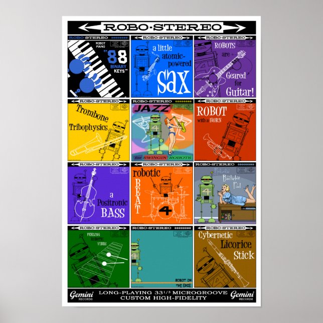 Póster Poster de álbumes de grabación del lago ROBO-STERE (Frente)