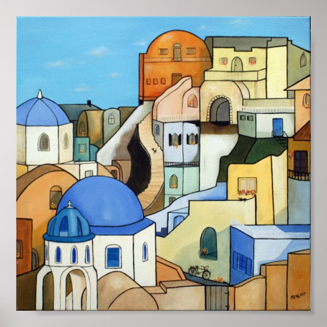 Póster Poster de aldea griega (Frente)