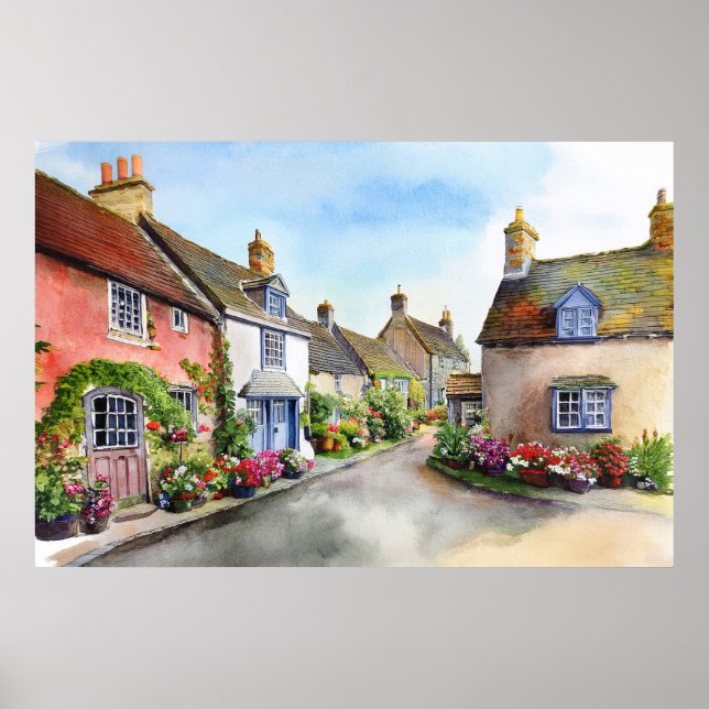 Póster Poster de aldea inglesa (Frente)