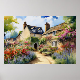 Póster Poster de aldea inglesa