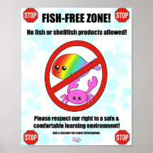 Poster de alergia a peces y mariscos
