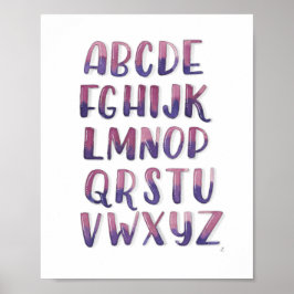 Póster Poster de alfabeto acuarela