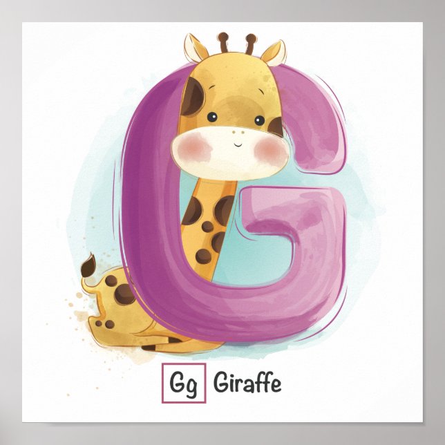 Póster Poster de alfabeto animal (Frente)