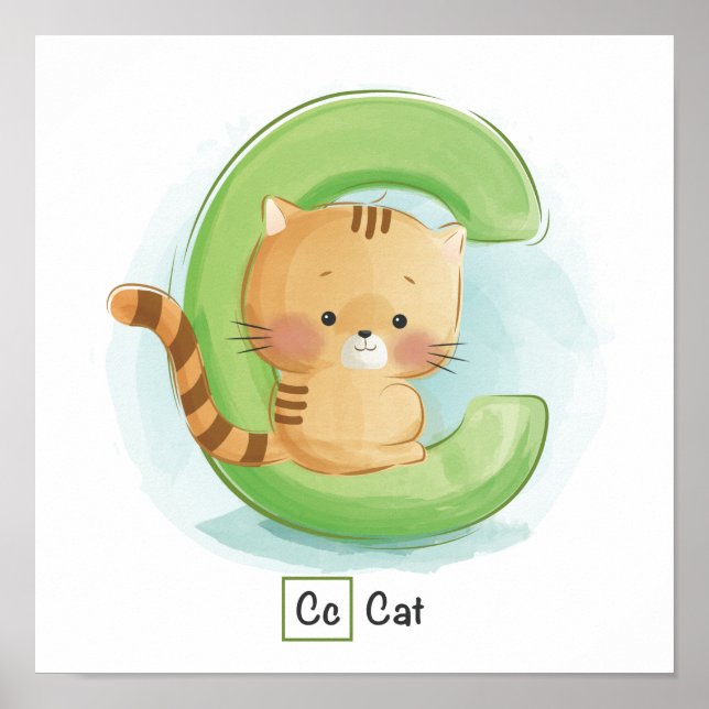 Póster Poster de alfabeto animal (Frente)