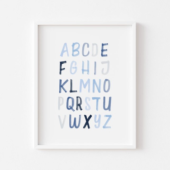 Póster Poster de alfabeto azul acuarela (Subido por el creador)