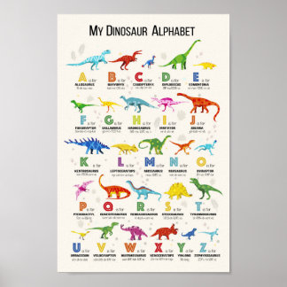 Póster Poster DE ALFABETO DE DINOSAUR