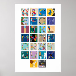Póster Poster de alfabeto de juego de mesa - Vertical