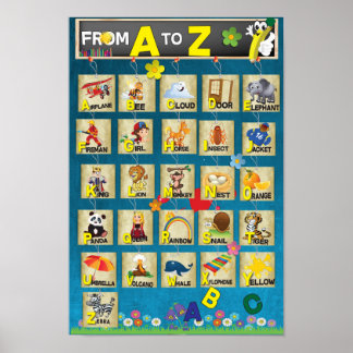 Póster Poster de alfabeto inglés