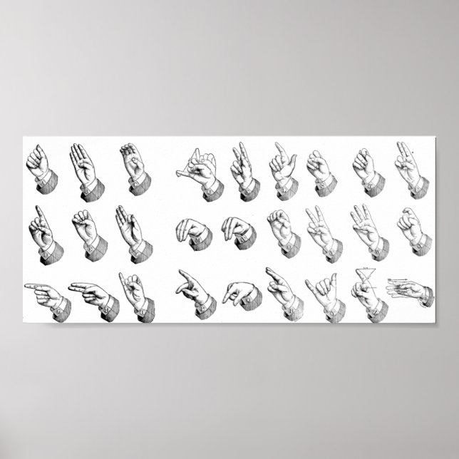 Póster POSTER de alfabetos ASL (Frente)