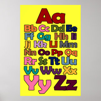 Póster Poster de alfabetos, cambiar el color de fondo