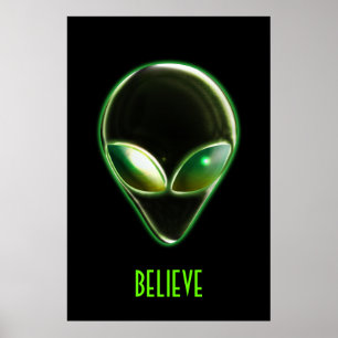 Póster Poster de Alien Head 04 metalizado