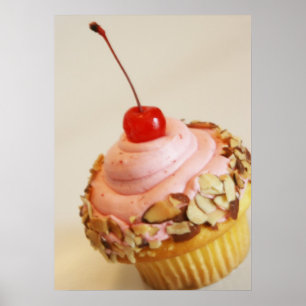 Póster Poster de alimentos para tarta de cerezo inclinado