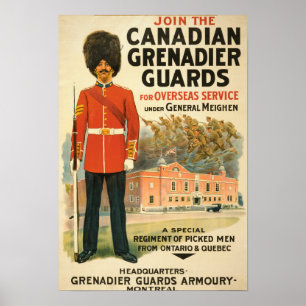Póster Poster de alistamiento canadiense de vintage
