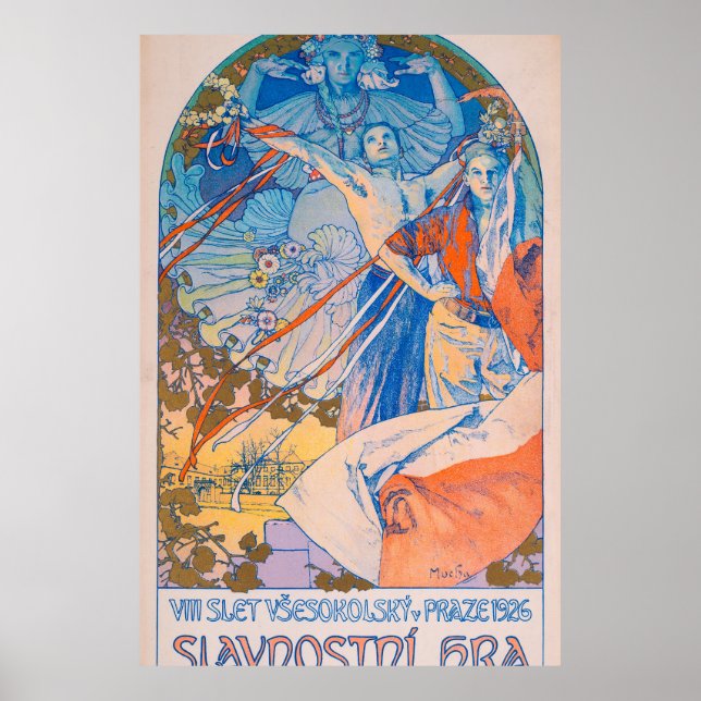 Póster Poster de Alphonse Mucha en el Festival Sokol (192 (Frente)