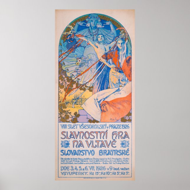 Póster Poster de Alphonse Mucha en el Festival Sokol (192 (Frente)