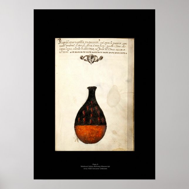 Póster Poster de Alquimia Medieval Italiana Plate 5 (Frente)
