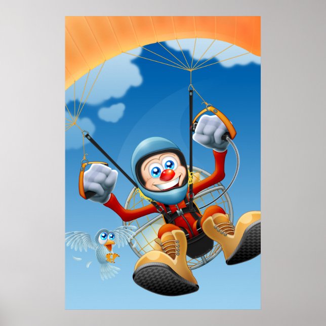 Póster Poster de alto paramotor volador (Frente)